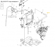 Патрубок радиатора верхний Komatsu PC35MR-3, PC30MR-3, PC30MR-2, PC35MR-2
